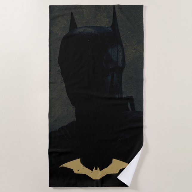Serviette De Plage Le Batman Avec Symbole De Chat D'Or (Devant)
