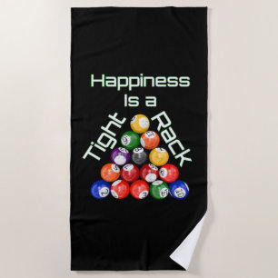 Serviette De Plage Le Bonheur Des Billiards Amusants Est Un Rack Ferm