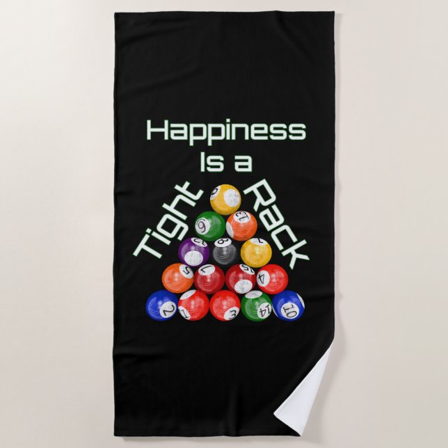 Serviette De Plage Le Bonheur Des Billiards Amusants Est Un Rack Ferm (Devant)