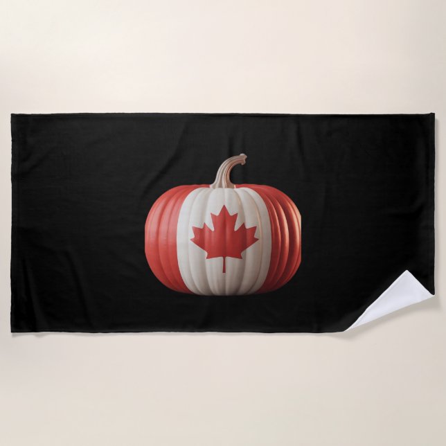 Serviette De Plage Le Citrouille du drapeau canadien Maple Leaf remer (Devant)