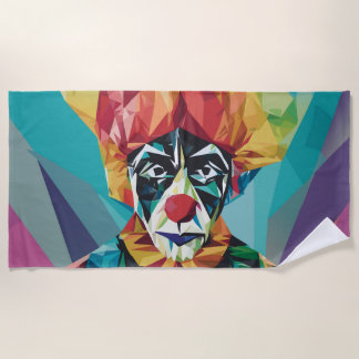 Serviette De Plage le clown géométrique