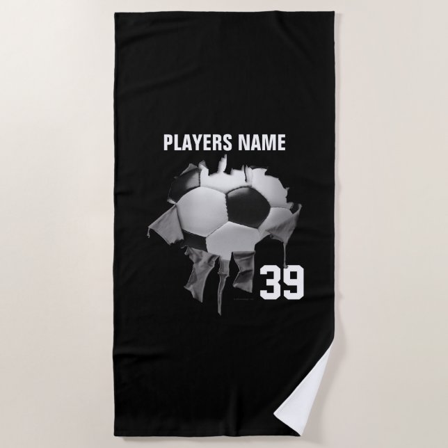 Serviette De Plage Le football déchiré (Devant)