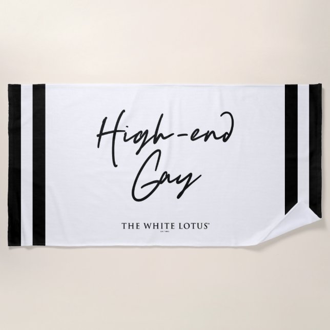 Serviette De Plage Le Gay Haut De Gamme - Le Lotus Blanc (Devant)