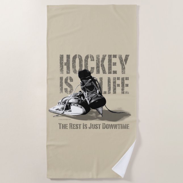Serviette De Plage Le hockey c'est la vie (Devant)