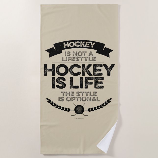 Serviette De Plage Le hockey n'est pas un mode de vie (Devant)