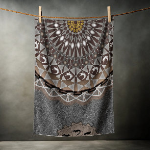 Serviette De Plage Le kaki crocodylus porosus mandala
