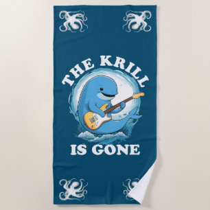 Serviette De Plage Le Krill Est Parti - Baleine Drôle Jouant De La Gu