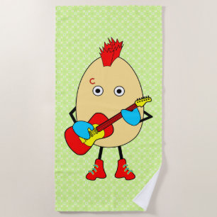 Serviette De Plage Le musicien de rock Egghead