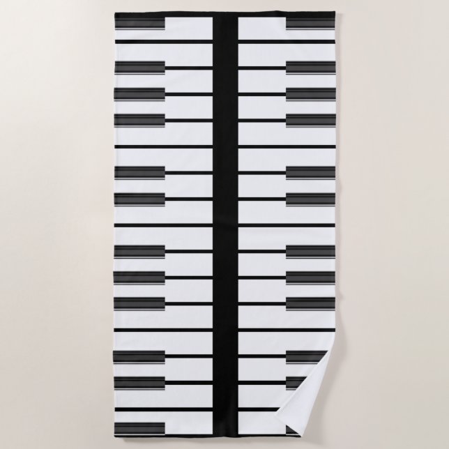 Serviette De Plage Le piano verrouille le graphique chic de musique (Devant)