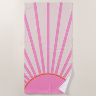 Serviette De Plage Le Soleil 01 Soleil rose