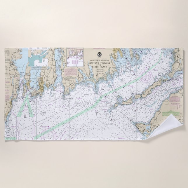 Serviette De Plage Le vignoble de Martha pour bloquer la carte marine (Devant)