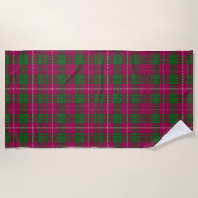 Serviette De Plage L'écossais accentue le tartan de Crawford de clan (Devant)