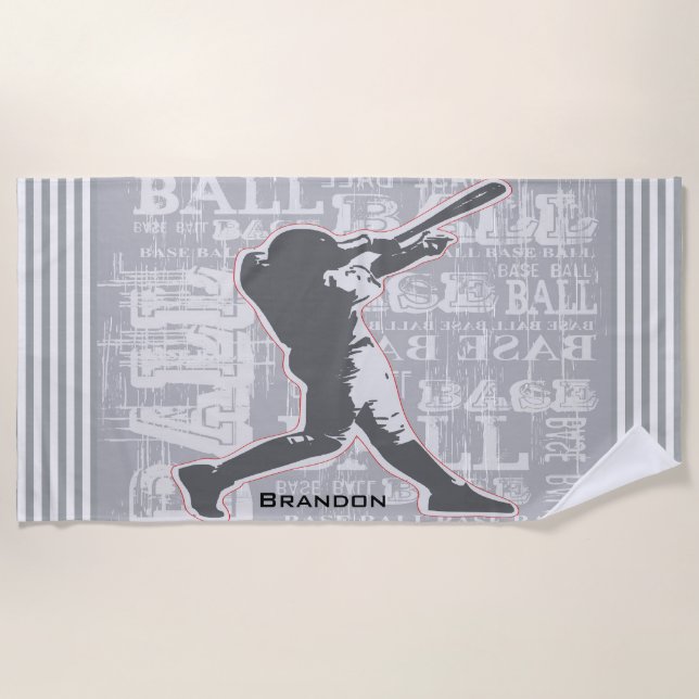 Serviette De Plage Lecteur de baseball Design Beach Towel (Devant)