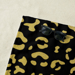 Serviette De Plage Leopard d'or, Parties scintillant d'or, Motif de l