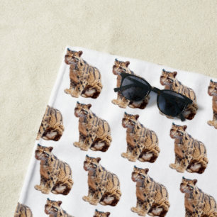 Serviette De Plage léopard nébuleux photographie jungle grand félin a