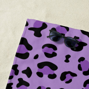 Serviette De Plage Leopard Print, Léopard Spots, Purple Leopard