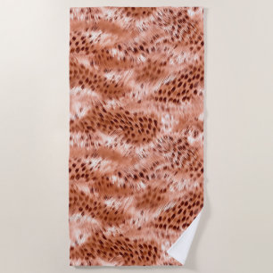 Serviette De Plage Léopard rose rose