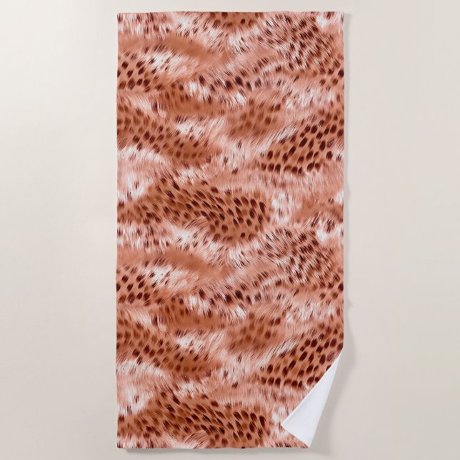 Serviette De Plage Léopard rose rose (Devant)