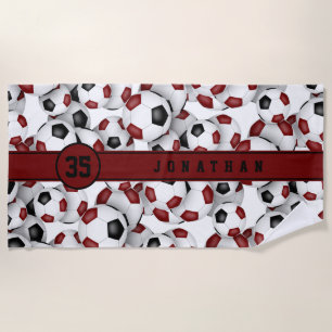 Serviette De Plage L'équipe de football noir Maroon couleurs cadeaux 