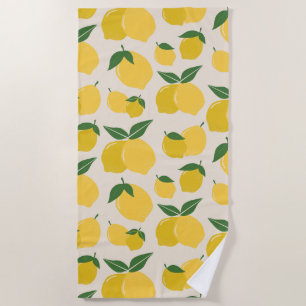 Serviette De Plage Les Citrons 01 Retro Lemon Abstraits citrons
