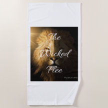 Les méchants fleurissent 28:1 KJV Beach Towel