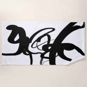 Serviette De Plage Les Plongeurs : Noir et Blanc Abstrait