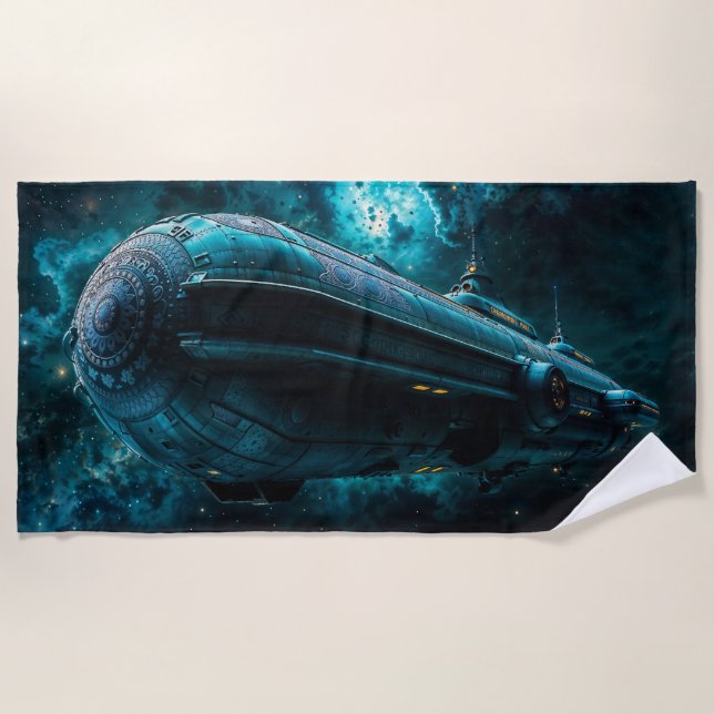 Serviette De Plage L'espoir d'Aurora, voyage cosmique par Xzendor7 (Devant)