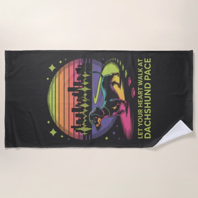 Serviette De Plage Let Your Heart Walk At Dachshund Pace (Devant)