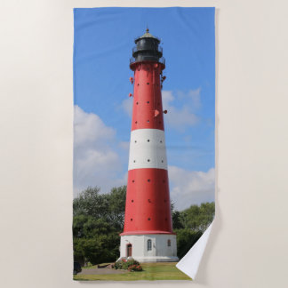 Serviette De Plage Leuchtturm auf Insel Pellworm im Sommer