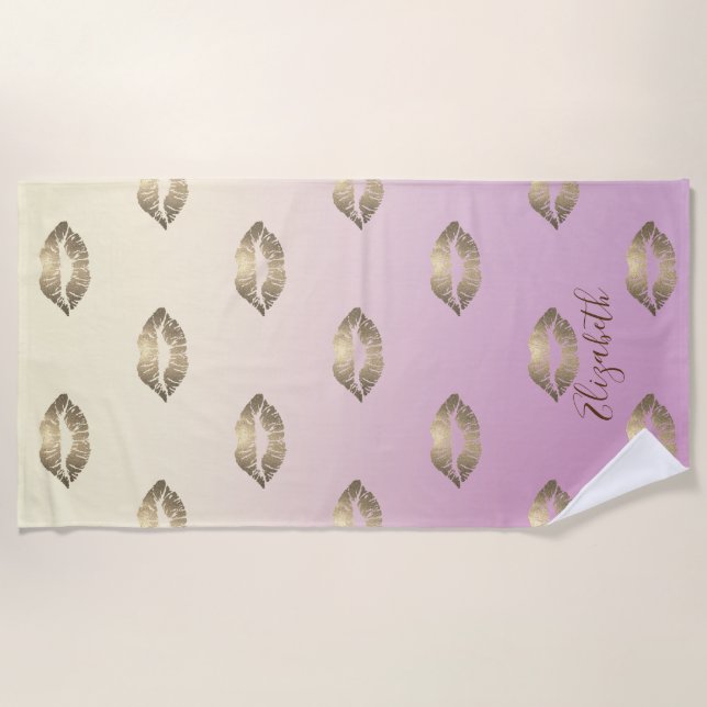 Serviette De Plage Lèvres De Parties scintillant Mignées, Ombre - Per (Devant)