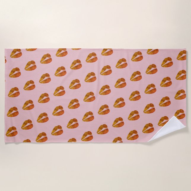 Serviette De Plage Lèvres dorées (Devant)