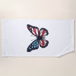 Serviette De Plage Libellule Drapeau Américain Patriotique 4 Juillet