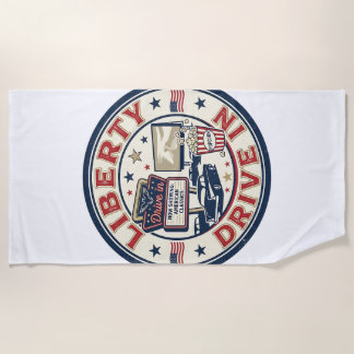 Serviette De Plage Liberty Drive In Patriotique Patriotique Drive In