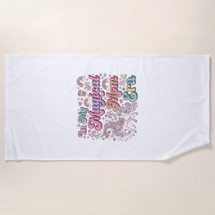 Serviette De Plage Licorne Dans Mon Ère De Maman Magique Kawaii POD A