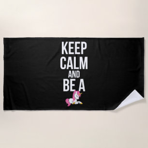 Serviette De Plage Licorne Gardez votre calme et soyez une licorne