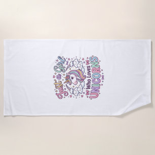Serviette De Plage Licorne Juste une fille qui aime les licornes fond