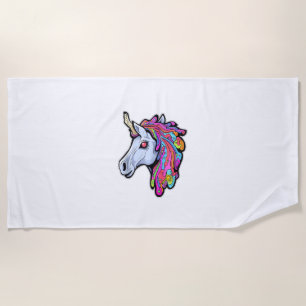Serviette De Plage Licorne Punk Drôle Ironique Cool Licorne Punk Rock