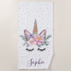 Serviette de plage Licorne | Visage de licorne
