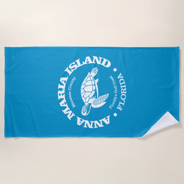 Serviette De Plage L'île Anna Maria (tortue de mer) (Devant)