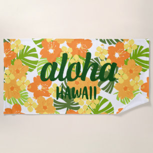 Serviette De Plage Limahuli Garden Vintage Hawaïen Floral Papaya