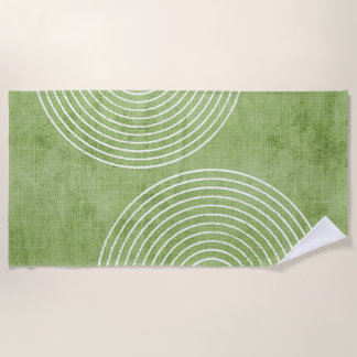 Serviette De Plage Lin vert citron minimaliste