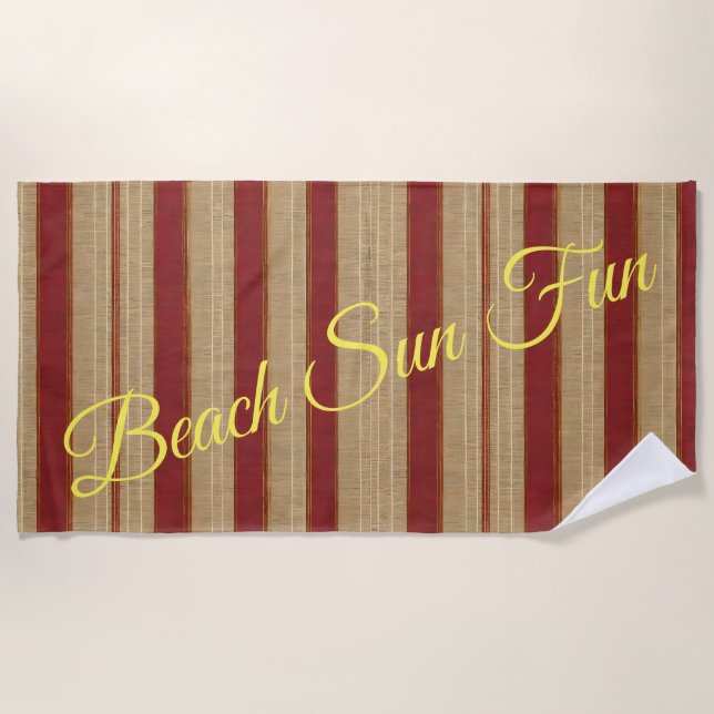 Serviette De Plage Linen Luxe tendance Burgundy Gold Collection (Devant)
