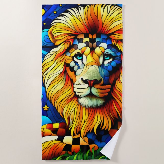 Serviette De Plage Lion (Devant)