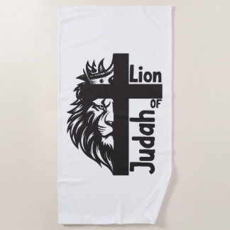 Serviette De Plage Lion de Juda Bold Demi Lion demi-Croix chrétien