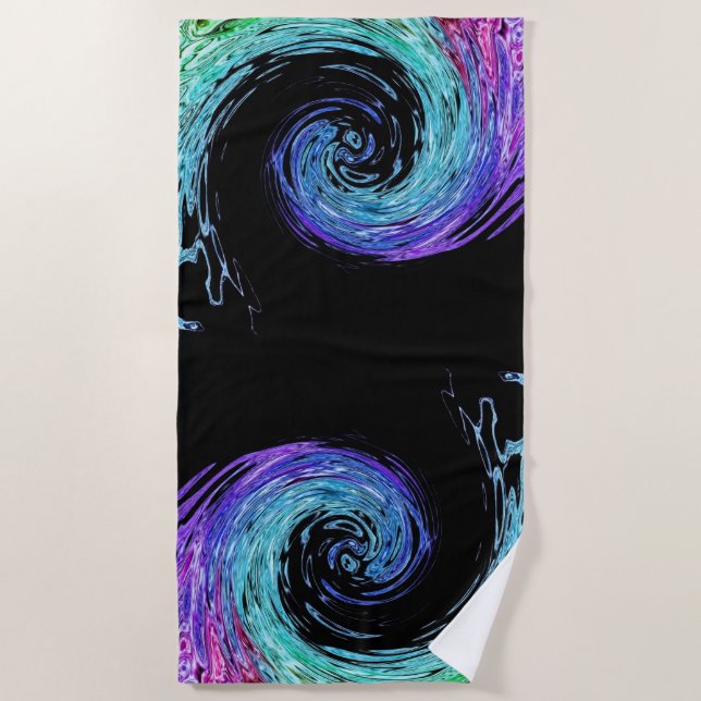 Serviette de plage Liquide Rainbow Wave (Devant)