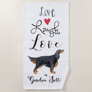 Serviette De Plage Live Laugh Love a Gordon Setter Beach Towel
