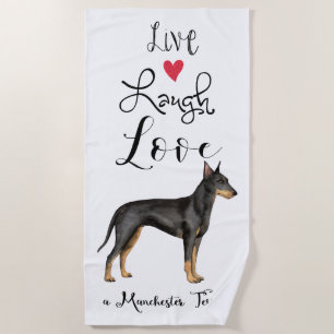 Serviette De Plage Live Laugh Love a Manchester Terrier Beach Towel