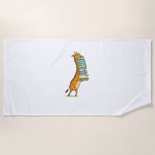Serviette De Plage Livre drôle Lecture Giraffe I Love My Library