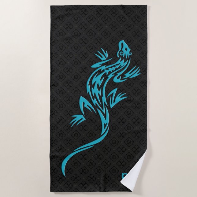 Serviette De Plage Lizard tribal personnalisé (Devant)
