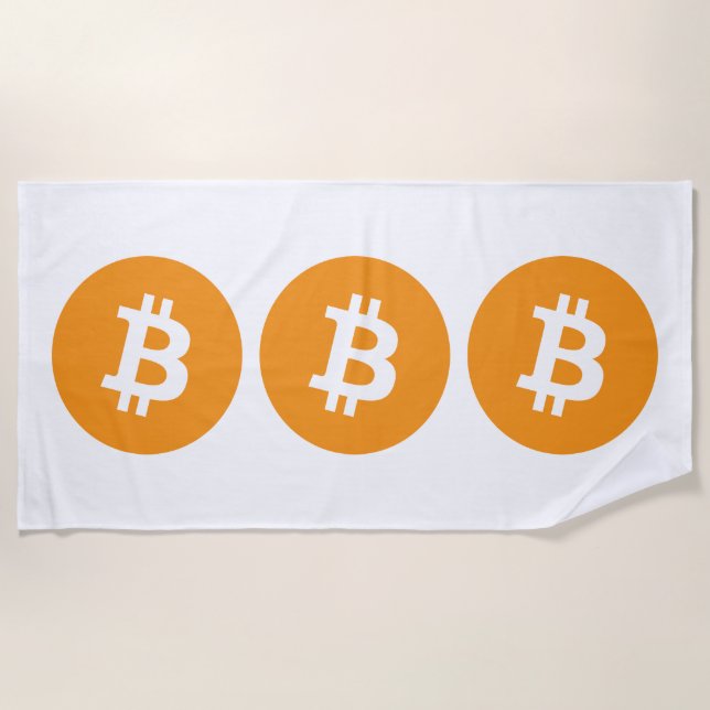 Serviette De Plage Logo Bitcoin Cryptomonnaie (Devant)